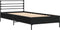 vidaXL - Bedframe - bewerkt - hout - en - metaal - zwart - 75x190 - cm