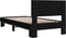 vidaXL - Bedframe - bewerkt - hout - en - metaal - zwart - 75x190 - cm