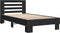 vidaXL - Bedframe - bewerkt - hout - en - metaal - zwart - 75x190 - cm