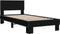 vidaXL - Bedframe - bewerkt - hout - en - metaal - zwart - 75x190 - cm