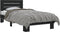 vidaXL - Bedframe - bewerkt - hout - en - metaal - zwart - 75x190 - cm