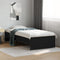 vidaXL - Bedframe - bewerkt - hout - en - metaal - zwart - 90x190 - cm