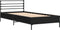 vidaXL - Bedframe - bewerkt - hout - en - metaal - zwart - 90x190 - cm