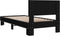 vidaXL - Bedframe - bewerkt - hout - en - metaal - zwart - 90x190 - cm