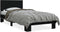 vidaXL - Bedframe - bewerkt - hout - en - metaal - zwart - 90x200 - cm