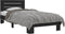 vidaXL - Bedframe - bewerkt - hout - en - metaal - zwart - 90x200 - cm