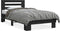 vidaXL - Bedframe - bewerkt - hout - en - metaal - zwart - 90x200 - cm