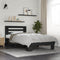vidaXL - Bedframe - bewerkt - hout - en - metaal - zwart - 90x200 - cm