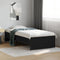 vidaXL - Bedframe - bewerkt - hout - en - metaal - zwart - 90x200 - cm