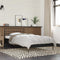 vidaXL - Bedframe - bewerkt - hout - en - metaal - zwart - 90x200 - cm