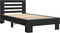 vidaXL - Bedframe - bewerkt - hout - en - metaal - zwart - 90x200 - cm
