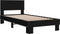 vidaXL - Bedframe - bewerkt - hout - en - metaal - zwart - 90x200 - cm