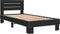 vidaXL - Bedframe - bewerkt - hout - en - metaal - zwart - 90x200 - cm