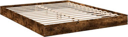 vidaXL - Bedframe - bewerkt - hout - gerookt - eikenkleurig - 160x200 - cm