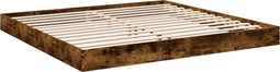 vidaXL - Bedframe - bewerkt - hout - gerookt - eikenkleurig - 200x200 - cm