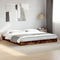 vidaXL - Bedframe - bewerkt - hout - gerookt - eikenkleurig - 200x200 - cm