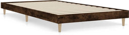 vidaXL - Bedframe - bewerkt - hout - gerookt - eikenkleurig - 90x200 - cm