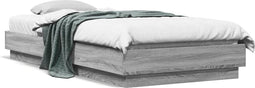 vidaXL - Bedframe - bewerkt - hout - grijs - sonoma - eikenkleurig - 100x200 - cm