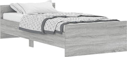 vidaXL - Bedframe - bewerkt - hout - grijs - sonoma - eikenkleurig - 100x200 - cm