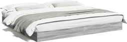 vidaXL - Bedframe - bewerkt - hout - grijs - sonoma - eikenkleurig - 180x200 - cm
