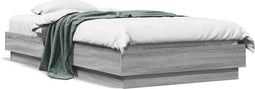 vidaXL - Bedframe - bewerkt - hout - grijs - sonoma - eikenkleurig - 90x190 - cm