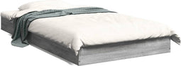vidaXL - Bedframe - bewerkt - hout - grijs - sonoma - eikenkleurig - 100x200 - cm