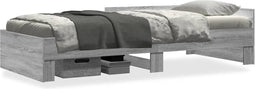 vidaXL - Bedframe - bewerkt - hout - grijs - sonoma - eikenkleurig - 75x190 - cm