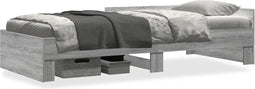 vidaXL - Bedframe - bewerkt - hout - grijs - sonoma - eikenkleurig - 90x190 - cm