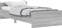 vidaXL - Bedframe - bewerkt - hout - grijs - sonoma - eikenkleurig - 90x200 - cm