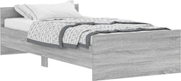 vidaXL - Bedframe - bewerkt - hout - grijs - sonoma - eikenkleurig - 90x190 - cm