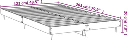 vidaXL - Bedframe - bewerkt - hout - grijs - sonoma - eikenkleurig - 120x200 - cm