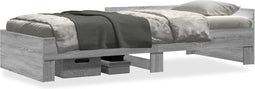 vidaXL - Bedframe - bewerkt - hout - grijs - sonoma - eikenkleurig - 100x200 - cm
