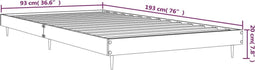 vidaXL - Bedframe - bewerkt - hout - grijs - sonoma - eikenkleurig - 90x190 - cm