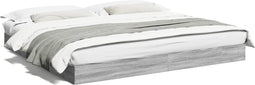 vidaXL - Bedframe - bewerkt - hout - grijs - sonoma - eikenkleurig - 200x200 - cm