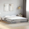 vidaXL - Bedframe - bewerkt - hout - grijs - sonoma - eikenkleurig - 150x200 - cm