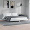 vidaXL - Bedframe - bewerkt - hout - hoogglans - wit - 120x200 - cm