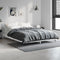 vidaXL - Bedframe - bewerkt - hout - hoogglans - wit - 140x190 - cm