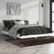 vidaXL - Bedframe - bewerkt - hout - hoogglans - wit - 140x190 - cm