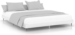 vidaXL - Bedframe - bewerkt - hout - hoogglans - wit - 140x200 - cm
