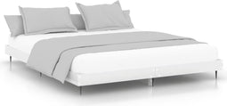 vidaXL - Bedframe - bewerkt - hout - hoogglans - wit - 180x200 - cm