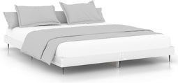 vidaXL - Bedframe - bewerkt - hout - hoogglans - wit - 200x200 - cm