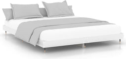 vidaXL - Bedframe - bewerkt - hout - hoogglans - wit - 200x200 - cm