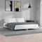 vidaXL - Bedframe - bewerkt - hout - hoogglans - wit - 200x200 - cm