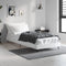 vidaXL - Bedframe - bewerkt - hout - hoogglans - wit - 75x190 - cm