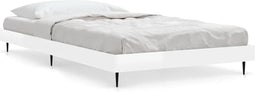 vidaXL - Bedframe - bewerkt - hout - hoogglans - wit - 90x200 - cm