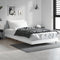 vidaXL - Bedframe - bewerkt - hout - hoogglans - wit - 90x200 - cm