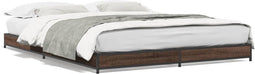 vidaXL - Bedframe - bewerkt - hout - metaal - bruin - eikenkleur - 120x200 - cm