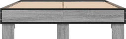 vidaXL - Bedframe - bewerkt - hout - metaal - grijs - sonoma - eiken - 120x200 - cm
