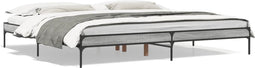 vidaXL - Bedframe - bewerkt - hout - metaal - grijs - sonoma - eiken - 200x200 - cm