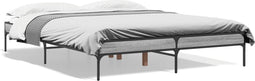 vidaXL - Bedframe - bewerkt - hout - metaal - grijs - sonoma - eiken - 160x200 - cm